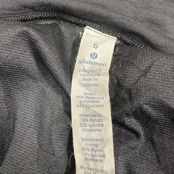 Lululemon Run Times Short II 4" Chirasu Black Chirakasu Alpine White Sz 6 EUC - Picture 6 of 9